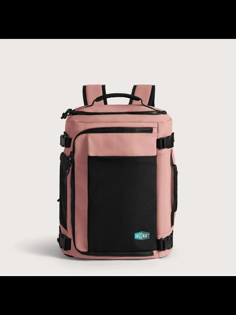Women And Men's Pink and Black Travel Backpack